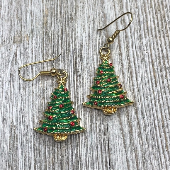 Christmas Tree Hook Earrings - Picture 1 of 5